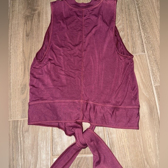 Free People Intimately Mock Neck Split Front Tie Cami - Wine/Bordeaux Size Large - Picture 13 of 16